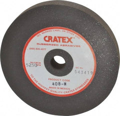 Cratex - 4" Diam x 1/2" Hole x 1/2" Thick, Surface Grinding Wheel - Silicon Carbide, Medium Grade, 5,250 Max RPM, Rubber Bond, No Recess - Benchmark Tooling