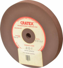 Cratex - 6" Diam x 1/2" Hole x 3/4" Thick, Surface Grinding Wheel - Silicon Carbide, Fine Grade, 3,600 Max RPM, Rubber Bond, No Recess - Benchmark Tooling