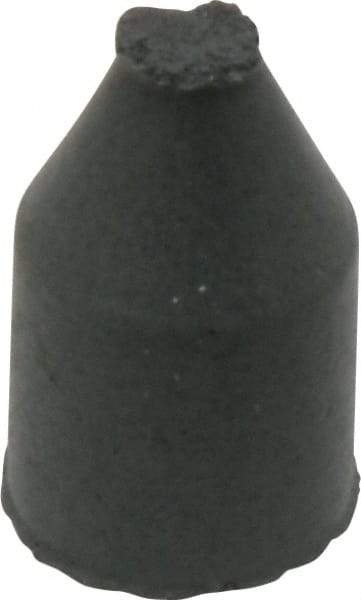 Cratex - 3/8" Max Diam x 5/8" Long, Cone, Rubberized Point - Coarse Grade, Silicon Carbide, 1/16" Arbor Hole, Unmounted - Benchmark Tooling