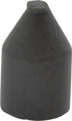 Cratex - 3/8" Max Diam x 5/8" Long, Cone, Rubberized Point - Very Fine Grade, Silicon Carbide, 1/16" Arbor Hole, Unmounted - Benchmark Tooling