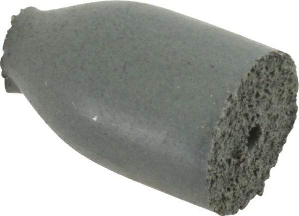 Cratex - 1/2" Max Diam x 7/8" Long, Cone, Rubberized Point - Coarse Grade, Silicon Carbide, 1/8" Arbor Hole, Unmounted - Benchmark Tooling