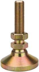 Vlier - 1/2-20 Bolt Thread, Studded Pivotal Stud Mount Leveling Pad & Mount - 5,000 Max Lb Capacity, 1-7/8" Base Diam - Benchmark Tooling