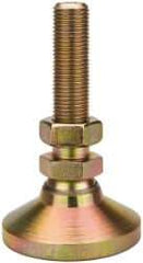 Vlier - 1/2-20 Bolt Thread, Studded Pivotal Stud Mount Leveling Pad & Mount - 5,000 Max Lb Capacity, 1-7/8" Base Diam - Benchmark Tooling