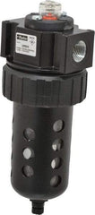 Parker - 1/2" Port, 135 CFM Coalescing Filter - Polycarbonate Bowl, Manual Drain, Modular Connection, 150 Max psi - Benchmark Tooling