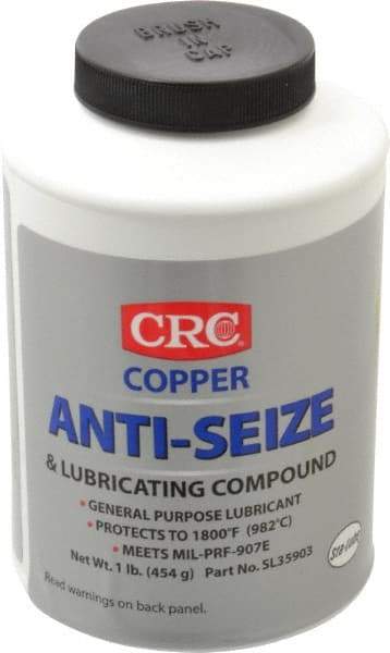 CRC - 16 oz Bottle General Purpose Anti-Seize Lubricant - Copper, -95 to 1,800°F, Bronze, Water Resistant - Benchmark Tooling