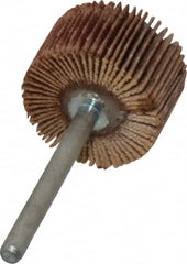 Value Collection - 3/4" Diam x 1/2" Face Width, Very Fine Aluminum Oxide Coated Mounted Flap Wheel - 1/8" Shank Mount, 240 Grit, X Weighted Cloth Backing, 35,000 Max RPM - Benchmark Tooling