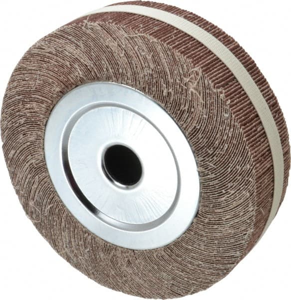 Value Collection - 8" Diam, 60 Grit Aluminum Oxide Unmounted Flap Wheel - 1" Hole, 2" Wide, Coated, Medium Grade, 4,800 Max RPM - Benchmark Tooling