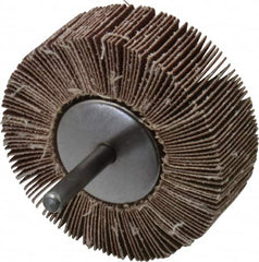 Value Collection - 3" Diam x 1" Face Width, Fine Aluminum Oxide Coated Mounted Flap Wheel - 1/4" Shank Mount, 120 Grit, 5,800 Max RPM - Benchmark Tooling