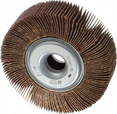 Norton - 3-1/2" Diam, 80 Grit Aluminum Oxide Unmounted Flap Wheel - 5/8" Hole, 1" Wide, Coated, Medium Grade, 12,000 Max RPM , Cloth Backing - Benchmark Tooling