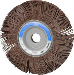 Norton - 8" Diam, 60 Grit Aluminum Oxide Unmounted Flap Wheel - 1" Hole, 1" Wide, Coated, Medium Grade, 4,700 Max RPM - Benchmark Tooling