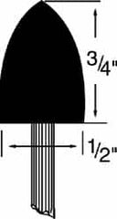 Grier Abrasives - 1/2 x 3/4" Head Diam x Thickness, B42, Pointed, Aluminum Oxide Mounted Point - Benchmark Tooling