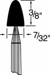 Grier Abrasives - 7/32 x 3/8" Head Diam x Thickness, B44, Tree, Aluminum Oxide Mounted Point - Benchmark Tooling