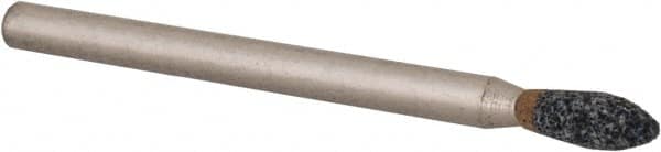 Grier Abrasives - 1/8 x 5/16" Head Diam x Thickness, B46, Flame, Aluminum Oxide Mounted Point - Benchmark Tooling