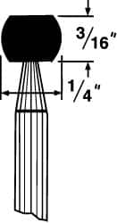 Grier Abrasives - 1/4 x 3/16" Head Diam x Thickness, B63, Wheel Radius Edge, Aluminum Oxide Mounted Point - Benchmark Tooling