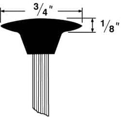 Grier Abrasives - 3/4 x 1/8" Head Diam x Thickness, B70, Mushroom, Aluminum Oxide Mounted Point - Benchmark Tooling