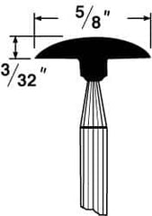 Grier Abrasives - 5/8 x 1/8" Head Diam x Thickness, B71, Mushroom, Aluminum Oxide Mounted Point - Benchmark Tooling