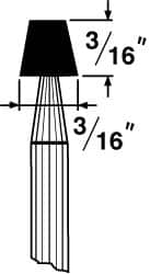 Grier Abrasives - 3/16 x 3/16" Head Diam x Thickness, B93, Flat Cone, Aluminum Oxide Mounted Point - Benchmark Tooling