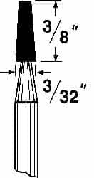 Grier Abrasives - 1/8 x 3/8" Head Diam x Thickness, B97, Flat Cone, Aluminum Oxide Mounted Point - Benchmark Tooling