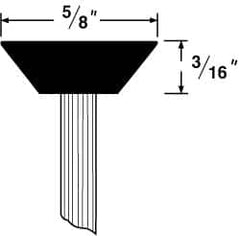 Grier Abrasives - 5/8 x 3/16" Head Diam x Thickness, B103, Inverted Cone Flat End, Aluminum Oxide Mounted Point - Benchmark Tooling