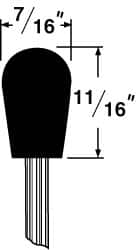 Grier Abrasives - 7/16" Head Diam x 11/16" Thickness, B111, Inverted Cone Radius End, Aluminum Oxide Mounted Point - Benchmark Tooling