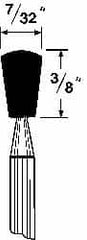 Grier Abrasives - 7/32 x 3/8" Head Diam x Thickness, B114, Inverted Cone Radius End, Aluminum Oxide Mounted Point - Benchmark Tooling