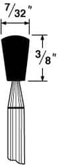 Grier Abrasives - 7/32 x 3/8" Head Diam x Thickness, B114, Inverted Cone Radius End, Aluminum Oxide Mounted Point - Benchmark Tooling