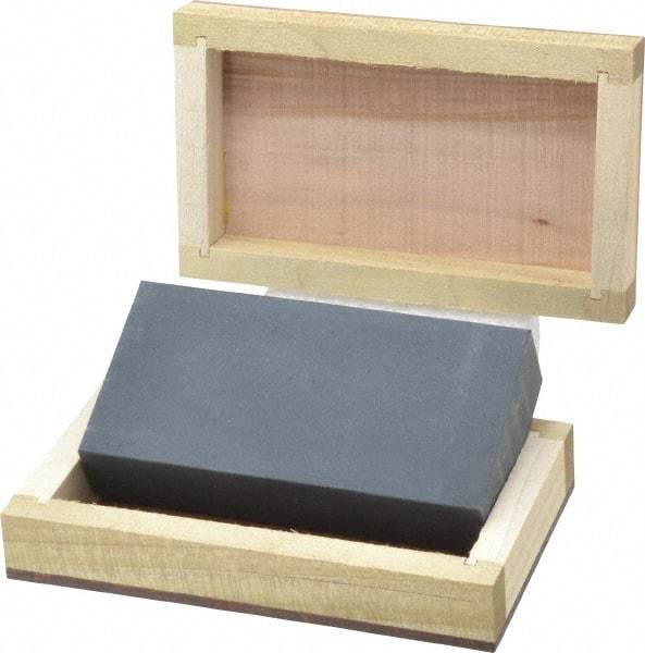 Made in USA - 4" Long x 2" Wide x 3/4" Thick, Novaculite Sharpening Stone - Rectangle, Extra Fine Grade - Benchmark Tooling