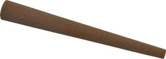 Made in USA - 4" Long x 1/2" Diam x 1/2" Thick, Aluminum Oxide Sharpening Stone - Round Tapered, Medium Grade - Benchmark Tooling