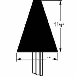 Grier Abrasives - 1 x 1-1/4" Head Diam x Thickness, A2, Cone, Aluminum Oxide Mounted Point - Benchmark Tooling