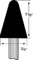 Grier Abrasives - 3/4 x 1-1/8" Head Diam x Thickness, A5, Tree, Aluminum Oxide Mounted Point - Benchmark Tooling