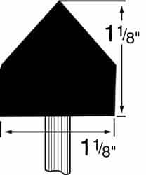 Grier Abrasives - 1-1/8 x 1-1/8" Head Diam x Thickness, A13, Pointed Cylinder, Aluminum Oxide Mounted Point - Benchmark Tooling