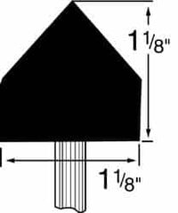 Grier Abrasives - 1-1/8 x 1-1/8" Head Diam x Thickness, A13, Pointed Cylinder, Aluminum Oxide Mounted Point - Benchmark Tooling