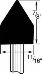 Grier Abrasives - 11/16 x 7/8" Head Diam x Thickness, A14, Pointed Cylinder, Aluminum Oxide Mounted Point - Benchmark Tooling