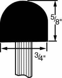 Grier Abrasives - 3/4 x 5/8" Head Diam x Thickness, A22, Ball Nose, Aluminum Oxide Mounted Point - Benchmark Tooling