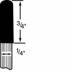 Grier Abrasives - 1/4 x 3/4" Head Diam x Thickness, A24, Ball Nose, Aluminum Oxide Mounted Point - Benchmark Tooling