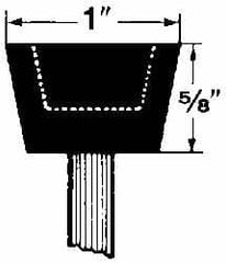 Grier Abrasives - 1 x 5/8" Head Diam x Thickness, A32, Inverted Cone Cupped End, Aluminum Oxide Mounted Point - Benchmark Tooling