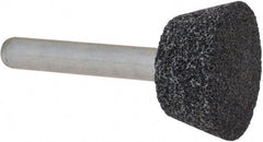 Grier Abrasives - 1 x 1/2" Head Diam x Thickness, A33, Inverted Cone Flat End, Aluminum Oxide Mounted Point - Benchmark Tooling