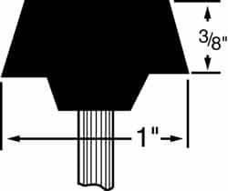 Grier Abrasives - 1 x 3/8" Head Diam x Thickness, A35, Flat Cone, Aluminum Oxide Mounted Point - Benchmark Tooling