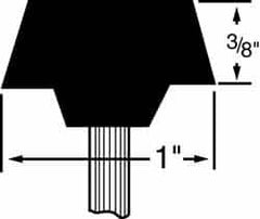 Grier Abrasives - 1 x 3/8" Head Diam x Thickness, A35, Flat Cone, Aluminum Oxide Mounted Point - Benchmark Tooling