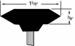 Grier Abrasives - 1-5/8 x 3/8" Head Diam x Thickness, A36, Wheel Tapered Edge, Aluminum Oxide Mounted Point - Benchmark Tooling