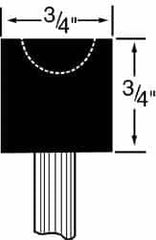 Grier Abrasives - 3/4 x 3/4" Head Diam x Thickness, A39, Cylinder Cup, Aluminum Oxide Mounted Point - Benchmark Tooling