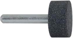 Grier Abrasives - 1 x 1/2" Head Diam x Thickness, W218, Cylinder, Aluminum Oxide Mounted Point - Benchmark Tooling