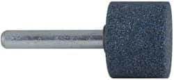 Grier Abrasives - 1 x 3/4" Head Diam x Thickness, W219, Cylinder, Aluminum Oxide Mounted Point - Benchmark Tooling