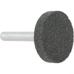 Grier Abrasives - 1-1/4 x 1/4" Head Diam x Thickness, W225, Cylinder, Aluminum Oxide Mounted Point - Benchmark Tooling