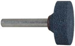 Grier Abrasives - 1-1/4 x 3/8" Head Diam x Thickness, W226, Cylinder, Aluminum Oxide Mounted Point - Benchmark Tooling