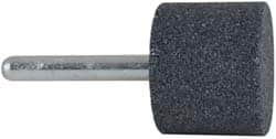 Grier Abrasives - 1-1/4 x 1" Head Diam x Thickness, W229, Cylinder, Aluminum Oxide Mounted Point - Benchmark Tooling