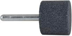 Grier Abrasives - 1-1/4 x 1" Head Diam x Thickness, W229, Cylinder, Aluminum Oxide Mounted Point - Benchmark Tooling