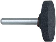 Grier Abrasives - 1-1/2 x 1/4" Head Diam x Thickness, W235, Cylinder, Aluminum Oxide Mounted Point - Benchmark Tooling