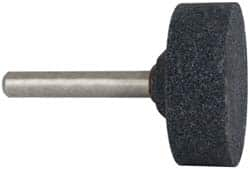 Grier Abrasives - 1-1/2 x 1/2" Head Diam x Thickness, W236, Cylinder, Aluminum Oxide Mounted Point - Benchmark Tooling