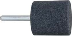 Grier Abrasives - 1-1/2 x 1-1/2" Head Diam x Thickness, W238, Cylinder, Aluminum Oxide Mounted Point - Benchmark Tooling